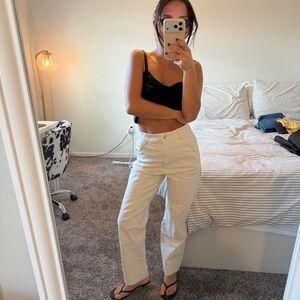 Aritzia Wilfred Free White Painter Pant